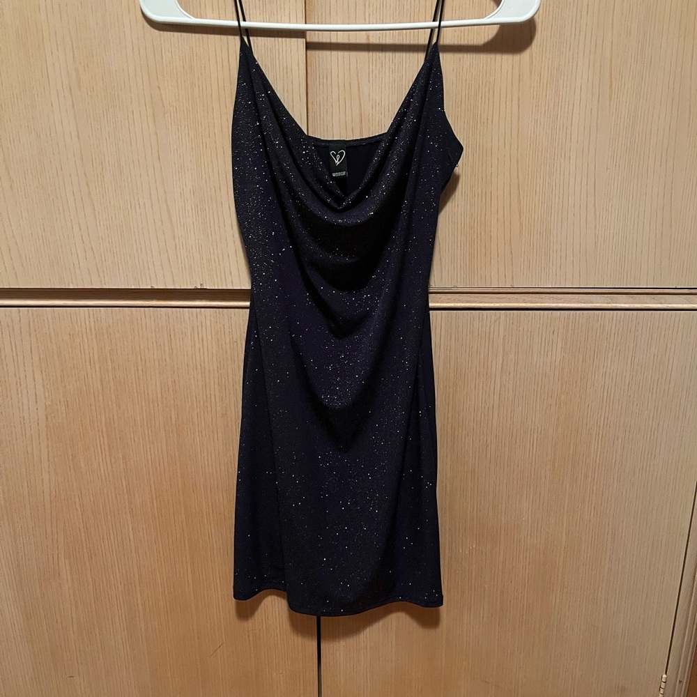 Navy Blue Glitter Dress